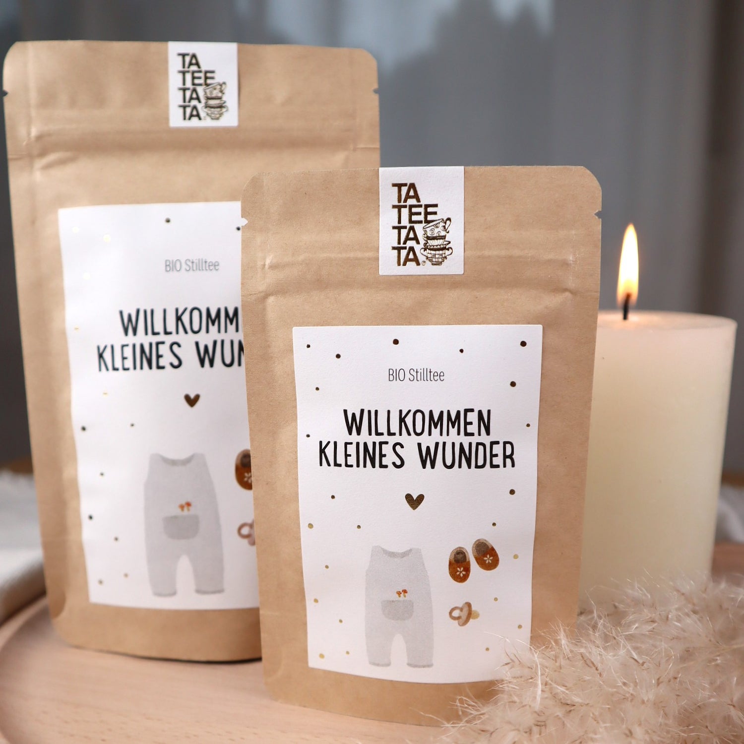 BIO Stilltee „Willkommen, kleines Wunder“ Kräutermischung | Geschenk zur Geburt für Mama