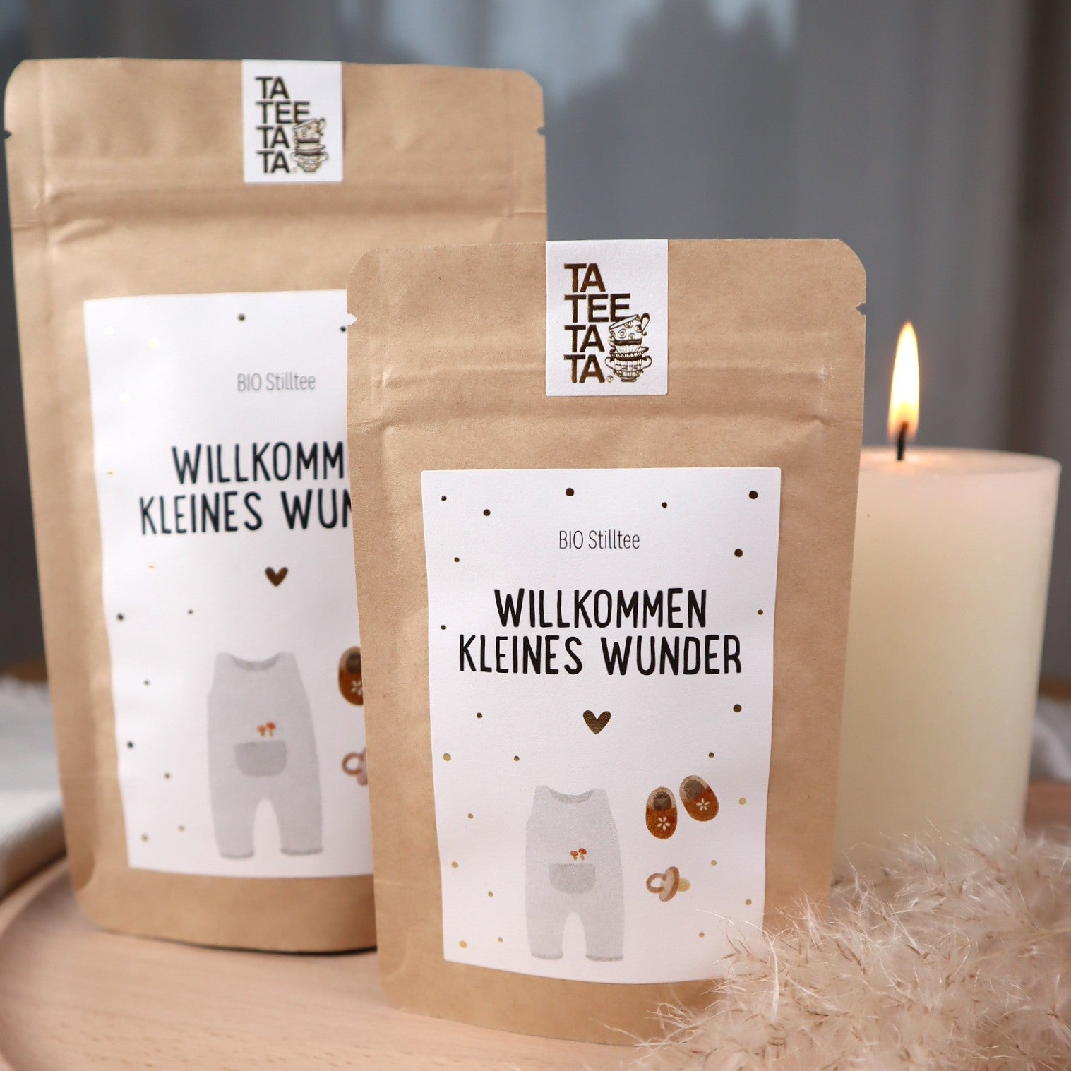 BIO Stilltee „Willkommen, kleines Wunder“ Kräutermischung | Geschenk zur Geburt für Mama