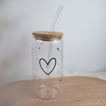 Trinkglas mit Herz – personalisierbar mit Gravur