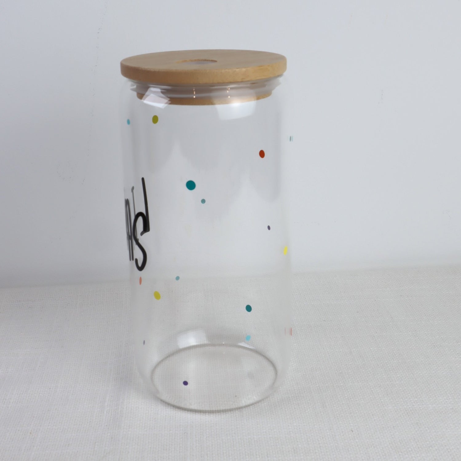 Kinder-Trinkglas mit Name – Konfetti-Design | personalisiert