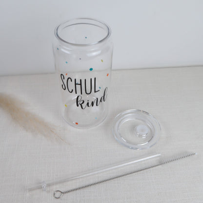 Kinder-Trinkglas mit Name – Konfetti-Design | personalisiert