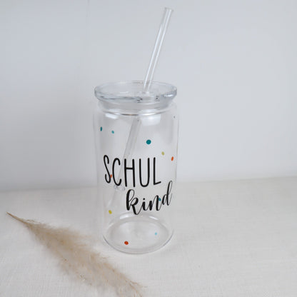 Kinder-Trinkglas mit Name – Konfetti-Design | personalisiert