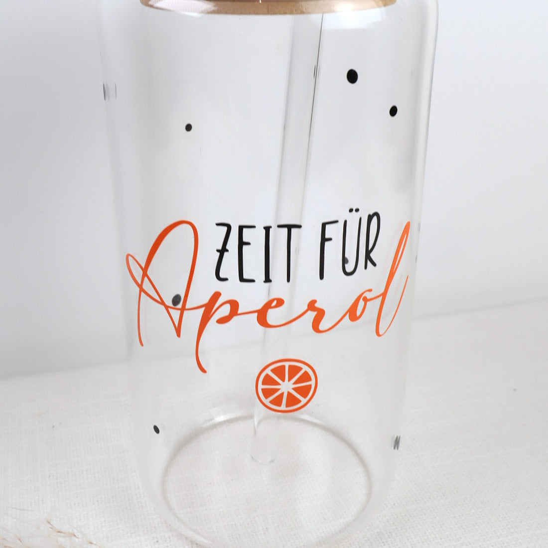 Trinkglas „Zeit für Aperol“ - Glas oder Kunststoffbecher personalisierbar