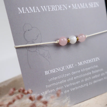 Natursteinarmband „Mama werden - Mama sein“ | Für frischgebackene Mamas