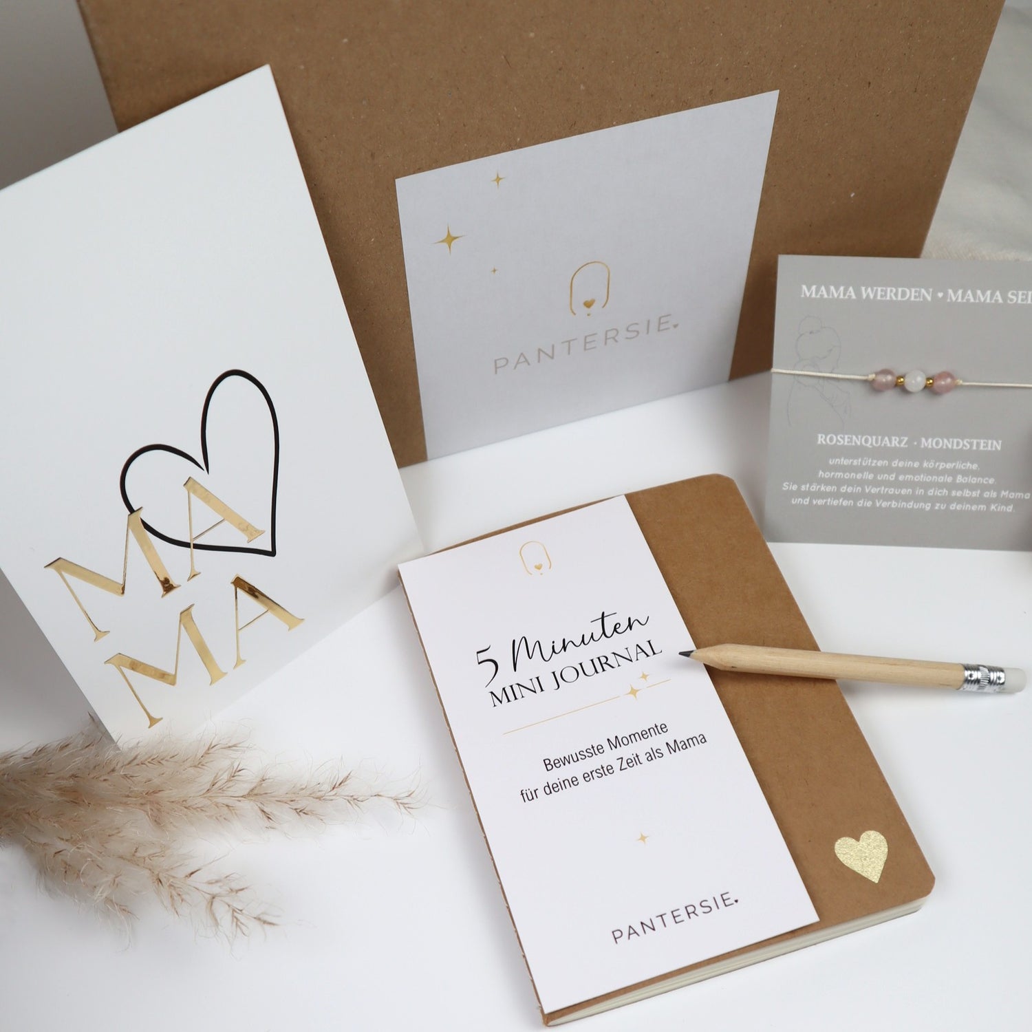 Geschenkbox frischgebackene Mama mit Mini-Journal &amp; Edelsteinarmband
