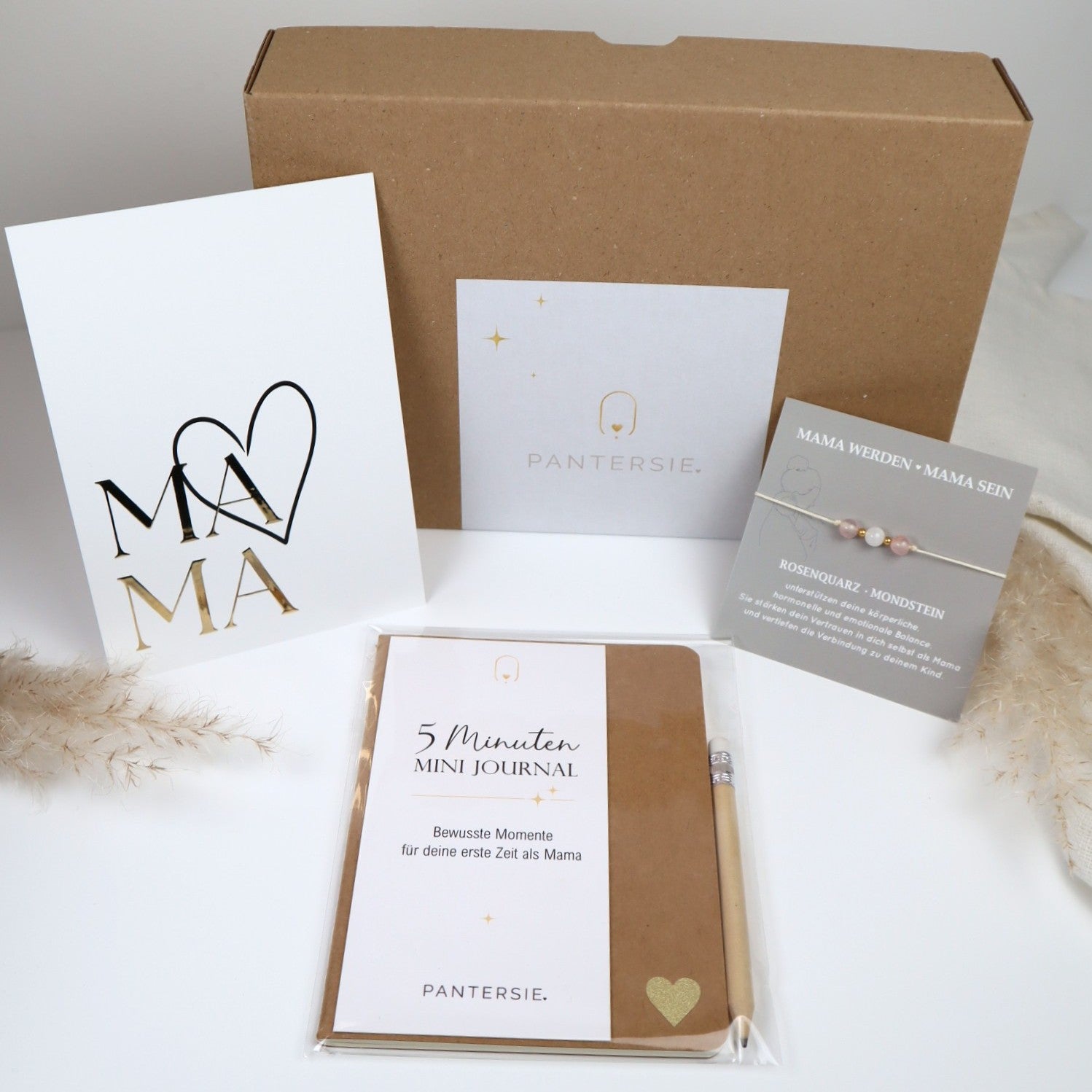 Geschenkbox frischgebackene Mama mit Mini-Journal &amp; Edelsteinarmband