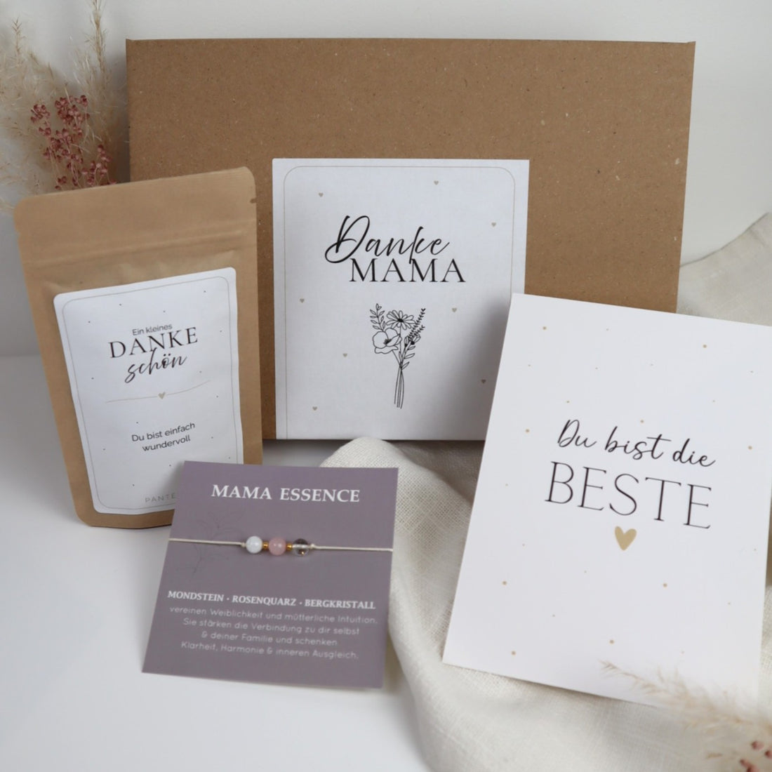 Mama Geschenkbox "Danke Mama" | Kleine Box mit Tee &amp; Armband